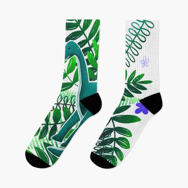 Item preview, Dinosaur & Leaves - Green and Indigo designed and sold by monitdesign.