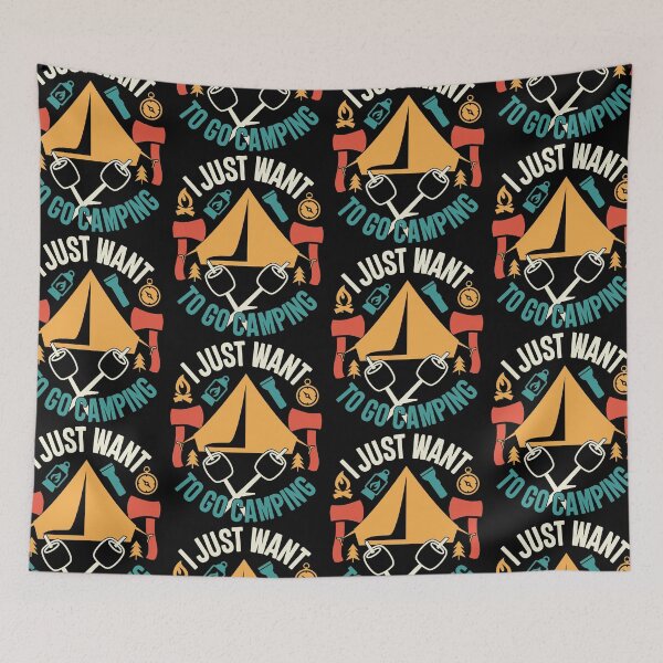 Item preview, I Just Want To Go Camping Hiking Outdoors designed and sold by GravitiTees.