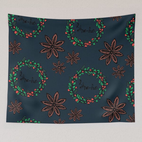 Item preview, Christmas Wreath - Dark Blue designed and sold by galleasstudio.