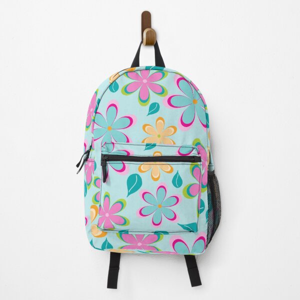 Item preview, Colorful Funky Flowers Floral Pattern | Pink, Blue, Yellow designed and sold by Lavender Mint Graphics.