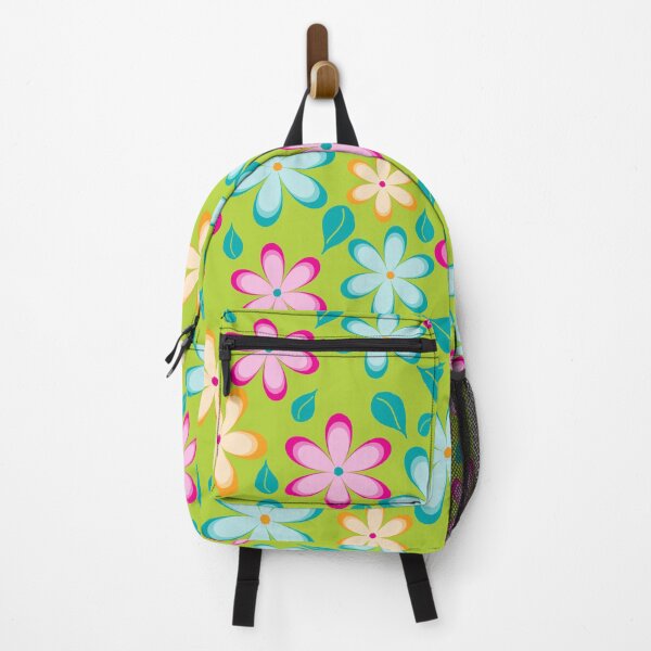 Item preview, Colorful Funky Flowers Floral Pattern | Pink, Blue, Yellow designed and sold by Lavender Mint Graphics.