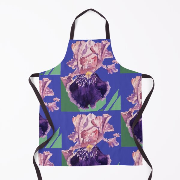 Item preview, Iris Watercolor Painting - Glorious Purple on Navy Blue designed and sold by Sarah  Rajkotwala.