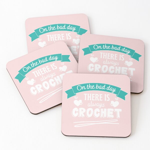 Item preview, On the bad day there is always crochet with bold black and white font, hearts, arrows  and pink background. designed and sold by milkasweet.
