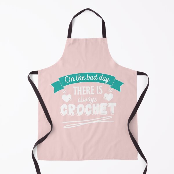 Item preview, On the bad day there is always crochet with bold black and white font, hearts, arrows and pink background. designed and sold by milkasweet.
