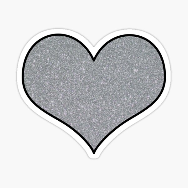 Heart Glitter Stickers 3/4x 3/4 400 / Silver-Glitter