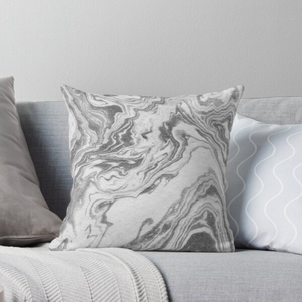 Item preview, Akio - modern minimal black and white monochromatic swirl marbled marble abstract painting art minimalism  designed and sold by spilledinkshop.