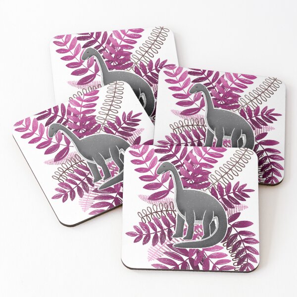 Item preview, Dinosaur & Leaves - Pink designed and sold by monitdesign.