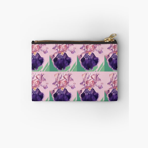 Item preview, Iris Flower Watercolor Painting - Glorious Purple on Baby Pinkb Art designed and sold by Sarah  Rajkotwala.