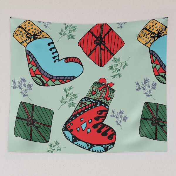 Item preview, Christmas Stockings With Gifts designed and sold by galleasstudio.