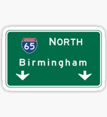 Birmingham, Road Sign, Alabama Sticker