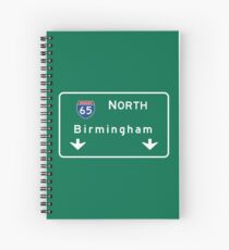 Birmingham, Road Sign, Alabama Spiral Notebook
