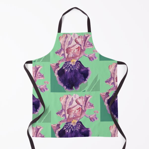Item preview, Iris Watercolor Painting - Glorious Purple on Mint Green designed and sold by Sarah  Rajkotwala.