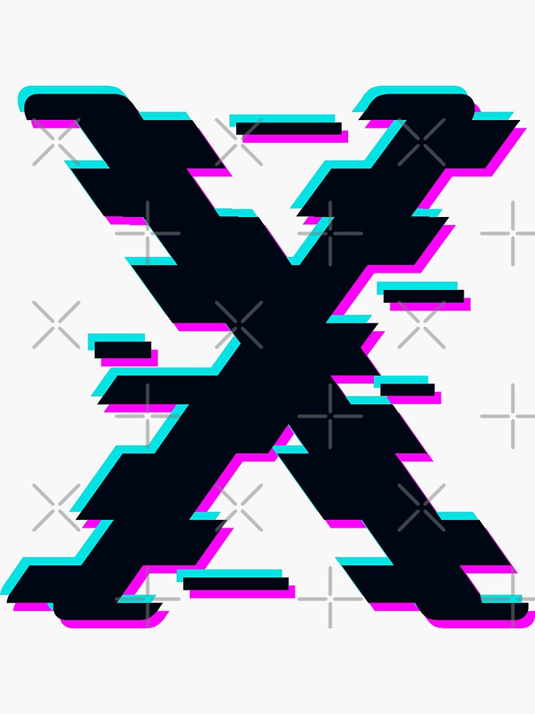 "Letter X Glitch English Alphabet " Sticker for Sale by LagginMatrix Redbubble