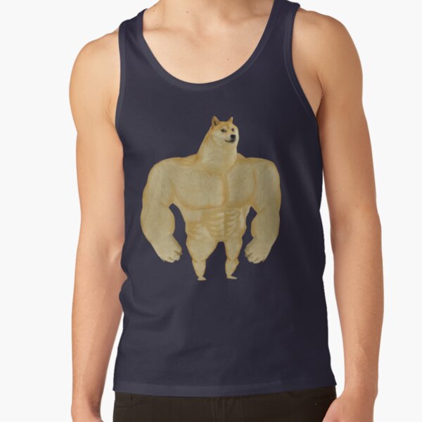 Swole Doge muscular chad dog meme HD High Quality Tank Top for