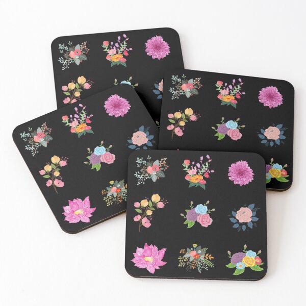 Item preview, colorful flowers sticker pack designed and sold by Norwegian-Moose.