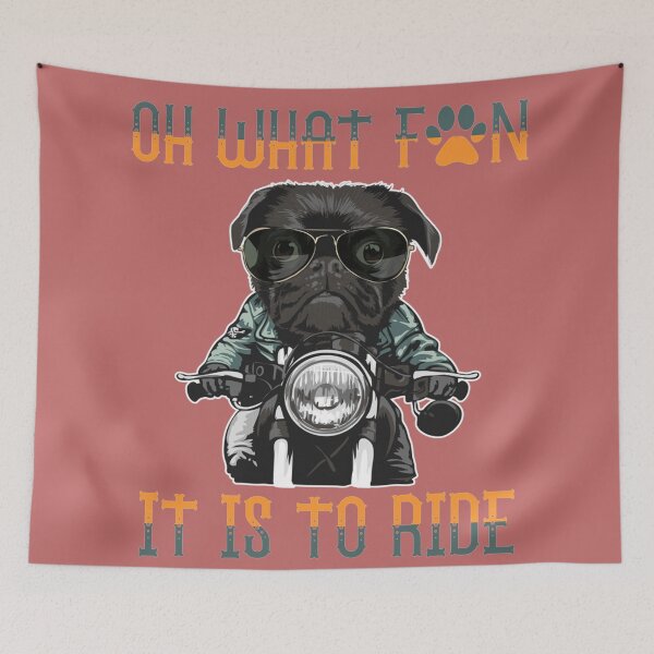Item preview, Pug in Sunglasses Riding Motorcycle designed and sold by HungDesigner.