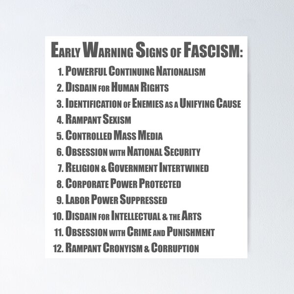 Item preview, Early Warning Signs of Fascism designed and sold by diandlildog.