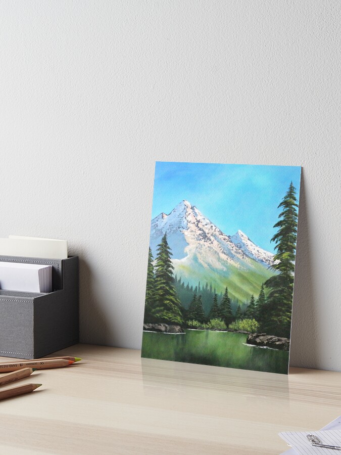 Bob Ross Inspired Landscape - Mountain Art Art Board Print for