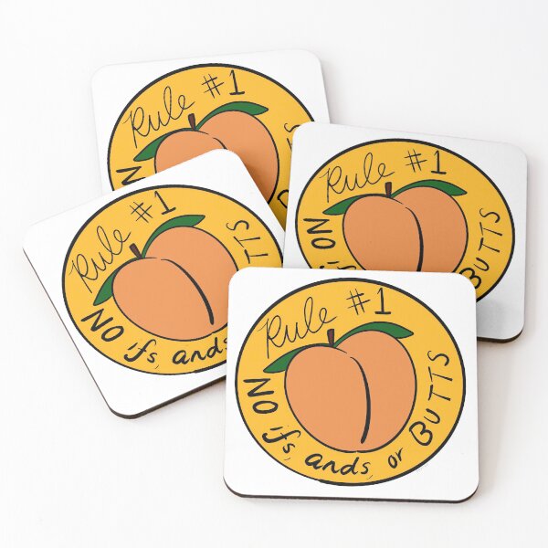 Item preview, Rule #1 No Ifs, Ands, or Butts Punny Peach Emoji Design designed and sold by yashiki.