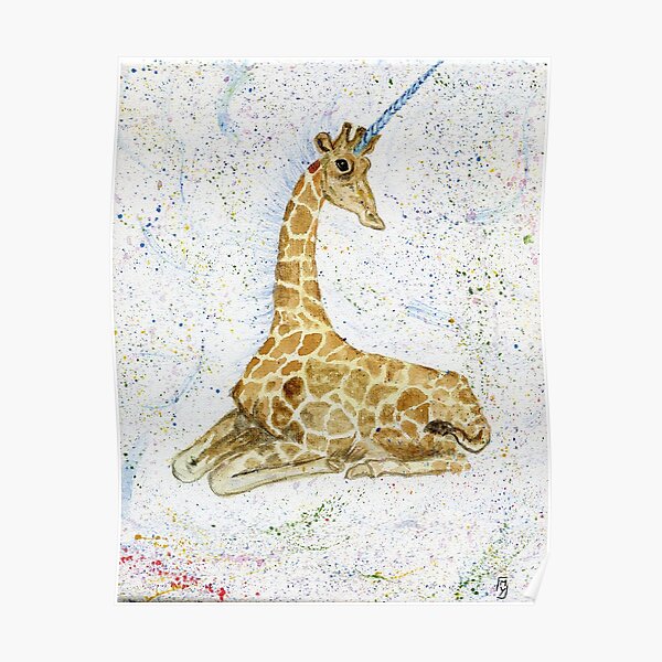 Giraffe Unicorn Poster