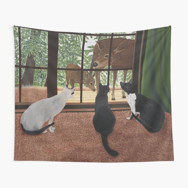 Cats and Deer Tapestry