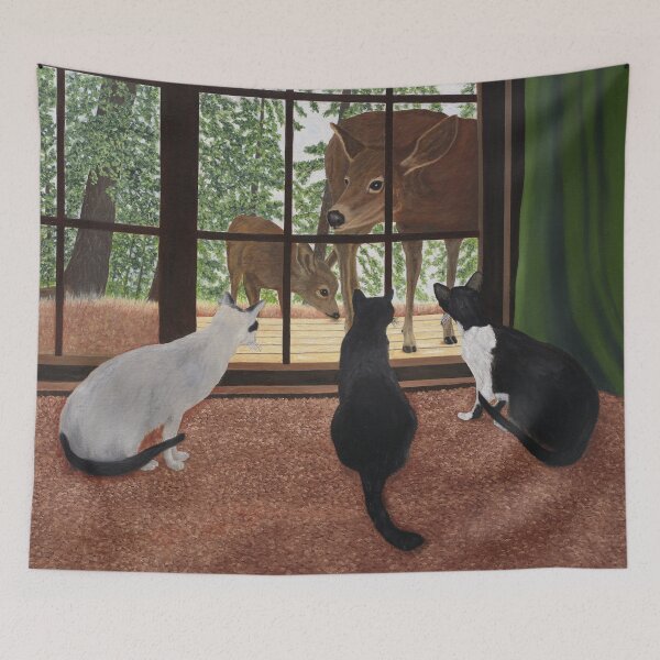 Item preview, Cats and Deer designed and sold by KarenZuk.