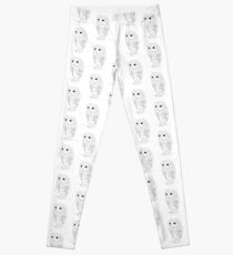 Little Owl - black ink Leggings