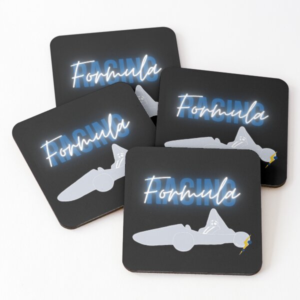 Formula Racing Neon Design Coasters (Set of 4)