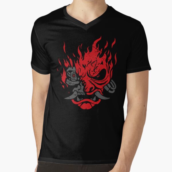 Samurai Oni Mask V-Neck T-Shirt