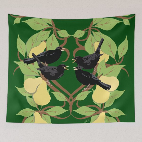 Item preview, 12 Days of Christmas: Four Colly Birds designed and sold by GingkoDragon.