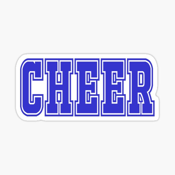 "word cheer in blue" Sticker for Sale by StickersByJess1 Redbubble