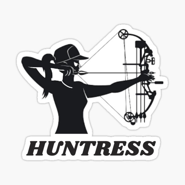 Bow Huntress Brand Hunting decal,compound bow sticker,womens,arrow,hunter,skull 