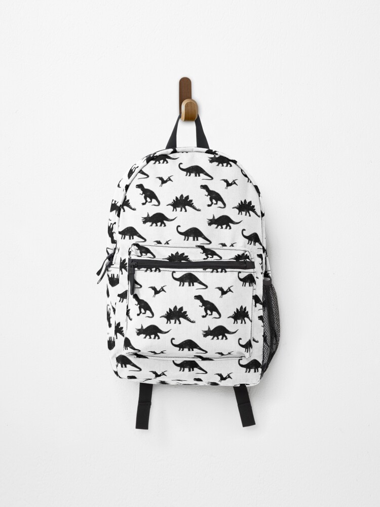 Black White Dinosaurs Backpack