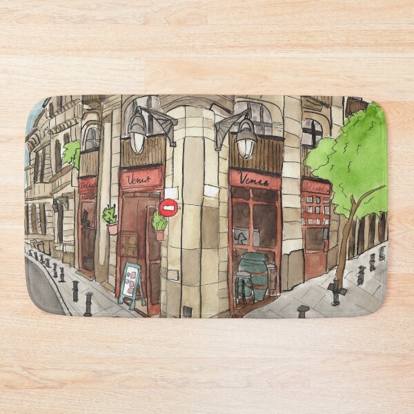 Item preview, Barcelona Barrio Gótico Watercolor Painting designed and sold by watercolornikki.