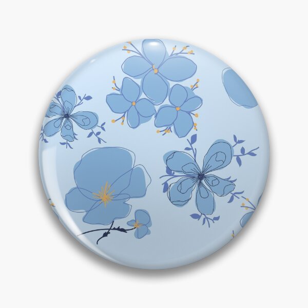 Item preview, Blue flowers pattern designed and sold by thetholab.