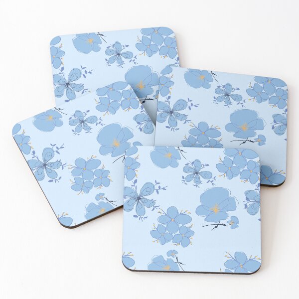 Item preview, Blue flowers pattern designed and sold by thetholab.