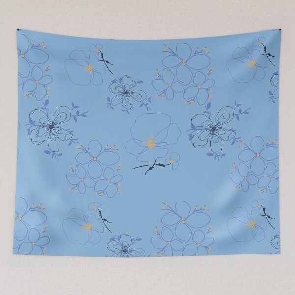 Item preview, Blue flowers simple pattern designed and sold by thetholab.