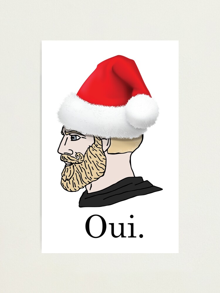 Lámina fotográfica «Sí French Oui Chad Christmas red santa hat con barba  cuidada hombre virilidad meme franco HD de alta calidad» de iresist |  Redbubble