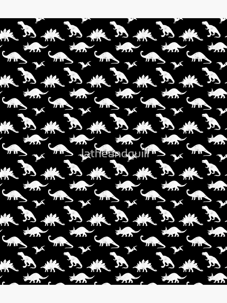 Dinosaurs on Black by latheandquill
