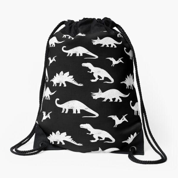 Aperçu de l'œuvre Dinosaures sur fond noir créée et vendue par latheandquill.