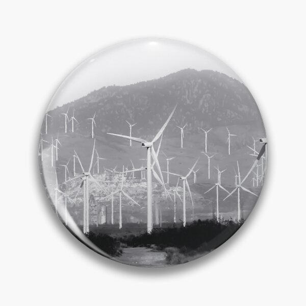 Item preview, wind turbine and desert scenery in black and white designed and sold by Mrvell.