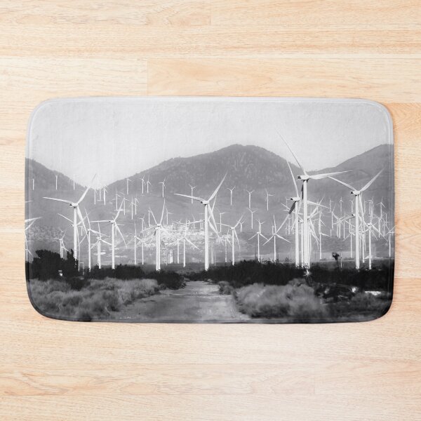Item preview, wind turbine and desert scenery in black and white designed and sold by Mrvell.
