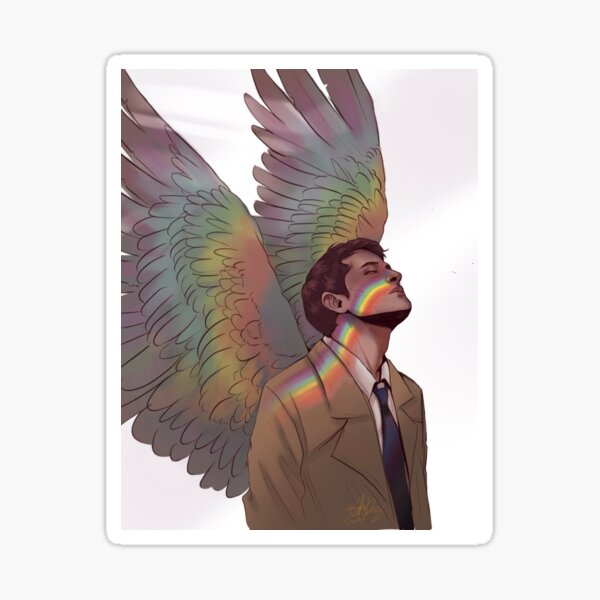 Castiel Wings Sticker for Sale by NerdKeepers