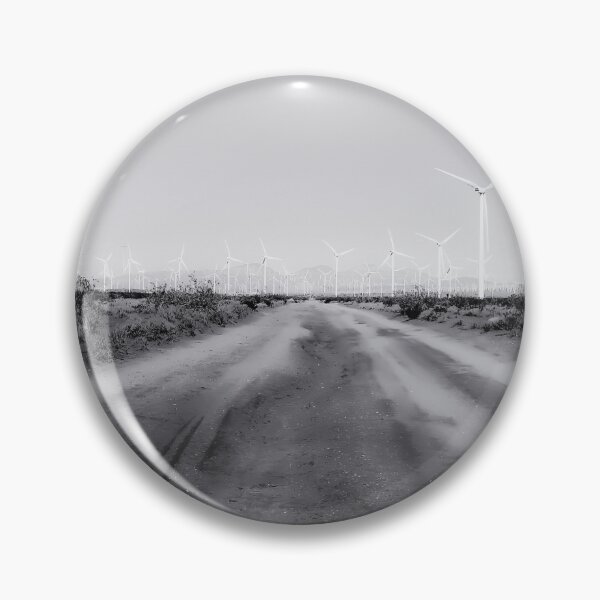 Item preview, road in the desert with wind turbine in black and white designed and sold by Mrvell.