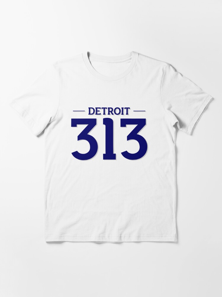 Womens Detroit Life 313 V Neck T Shirt L / Heather Blk/White