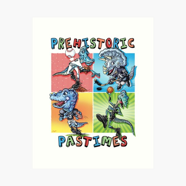Aperçu de l'œuvre Prehistoric Pastimes Dinosaur Youth Sports créée et vendue par DinosaurShop.