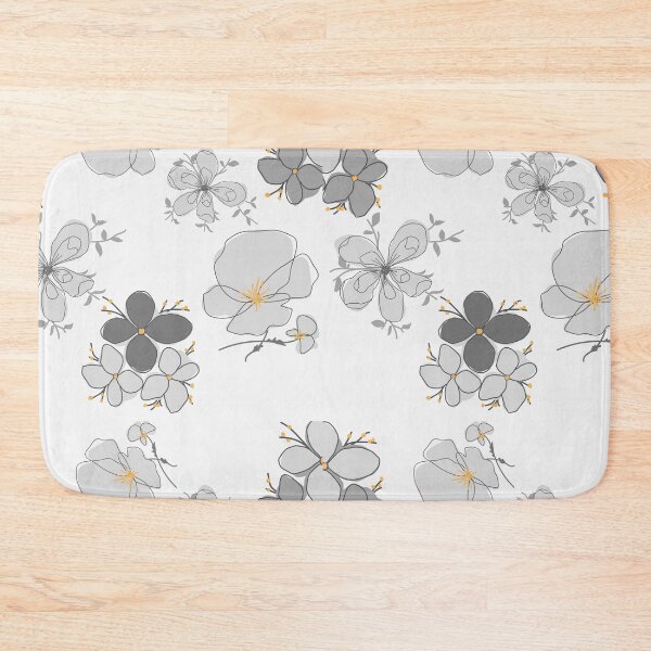 Item preview, Grey flowers pattern designed and sold by thetholab.