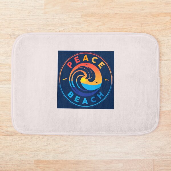 Item preview, Peace at the Beach Multi-Colored Circular Design on Blue Lavender Background  designed and sold by EmOceanApparel.
