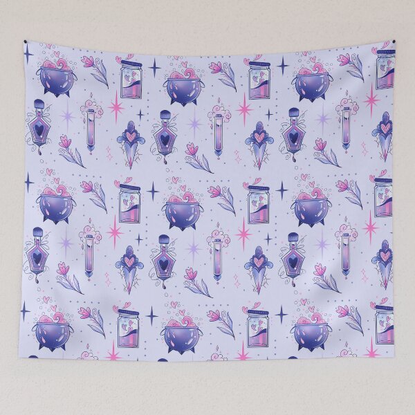 Item preview, Pastel love potions pattern for Valentine’s Day  designed and sold by Texdoodles.