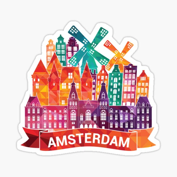 Zich afvragen afwijzing Fruitig amsterdam skyline" Sticker for Sale by miyb | Redbubble